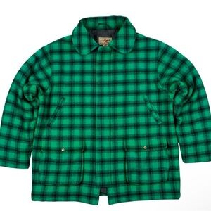 L.L BEAN GREEN AND BLACK WOOL HUNTING COAT XXL